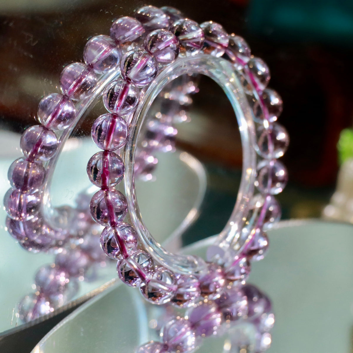 Natural Amethyst Bracelet |9mm Crystal Beads