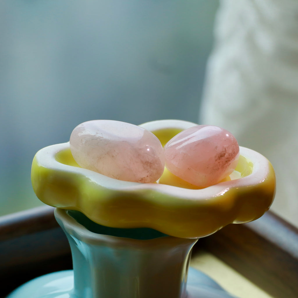 1.5-2.5cm Natural Rose Quartz Rough Stones | 2-Piece Crystal Set