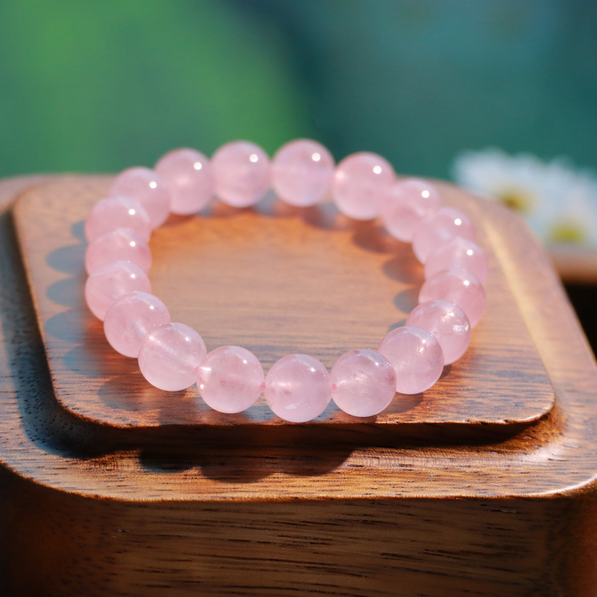 10mm Pink Amethyst Bracelet – Handmade Natural Crystal Stretch Bracelet