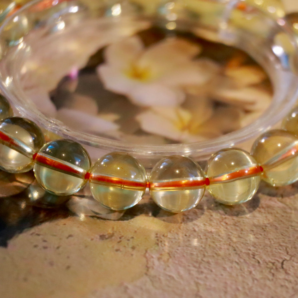 Natural Hign-Clarity Citrine Bracelet | 10mm Crystal Beads