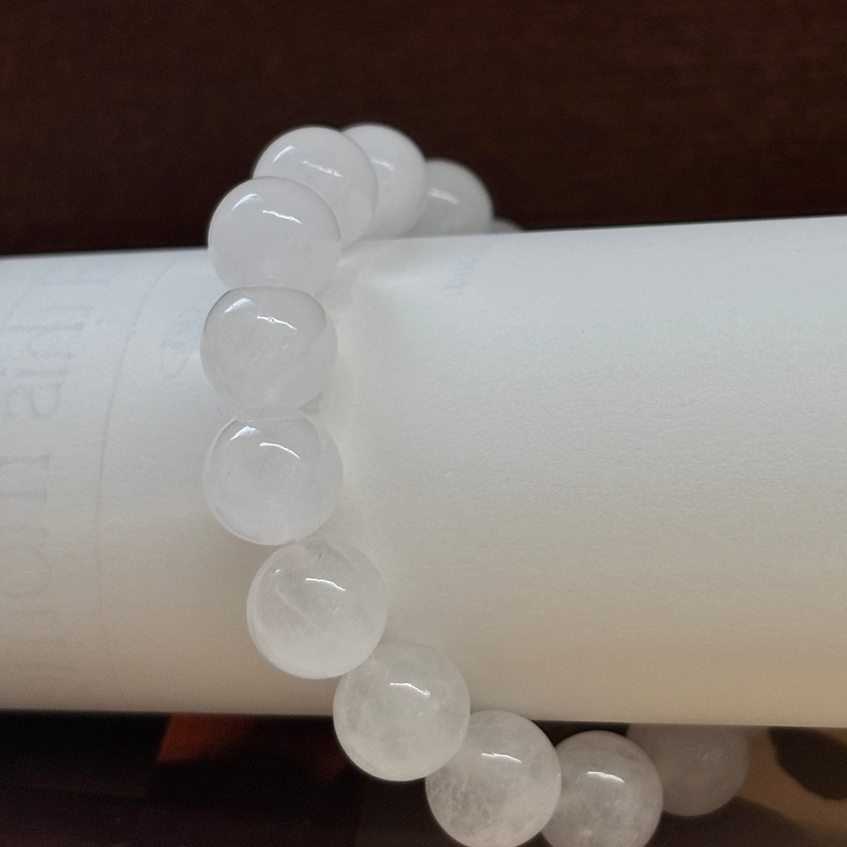 10mm Natural White Jade Bracelet,Stretch Beaded Bracelet