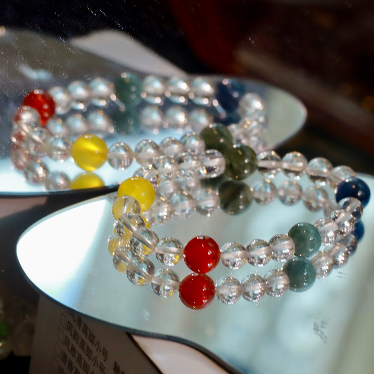 Natural Clear Quartz Bracelet with Mixed Gemstones | 7mm Crystal Beads