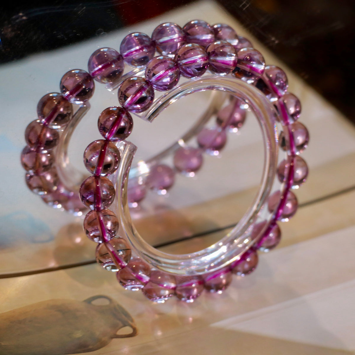 Natural Amethyst Bracelet |9mm Crystal Beads
