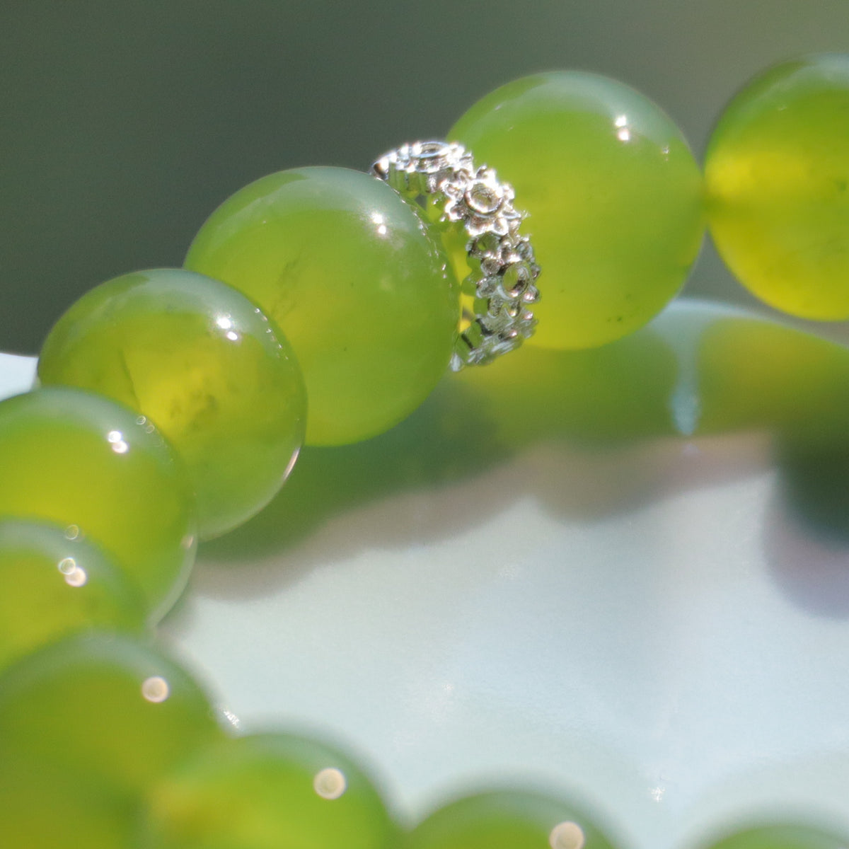 10mm Xiuyan Jade Bracelet – Natural Gemstone Stretch Bracelet