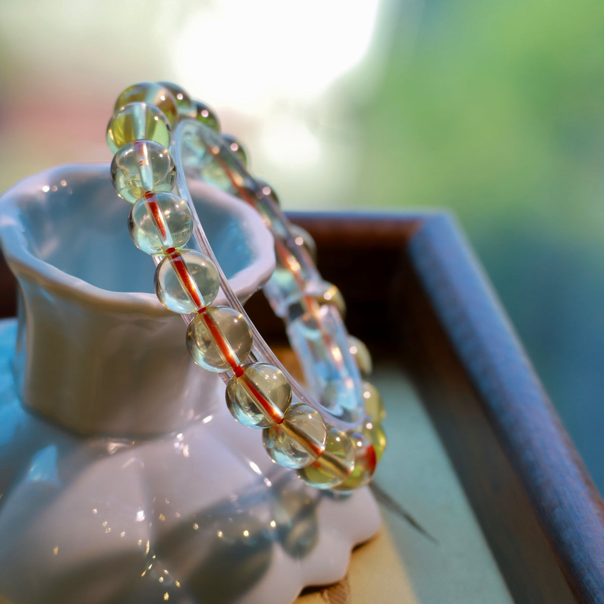 Natural Hign-Clarity Citrine Bracelet | 10mm Crystal Beads