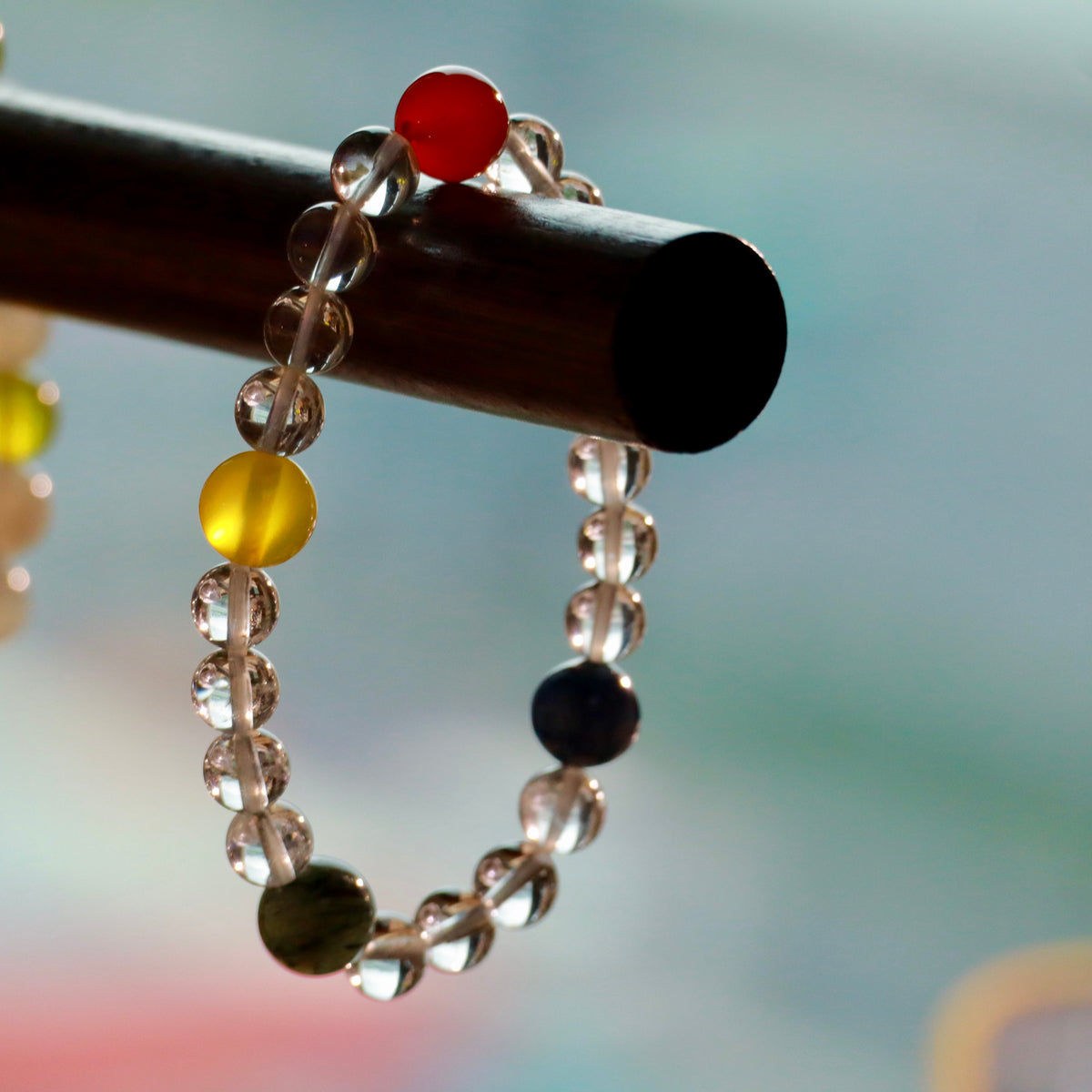 Natural Clear Quartz Bracelet with Mixed Gemstones | 7mm Crystal Beads
