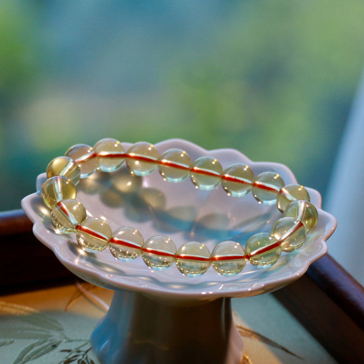 Natural Hign-Clarity Citrine Bracelet | 10mm Crystal Beads