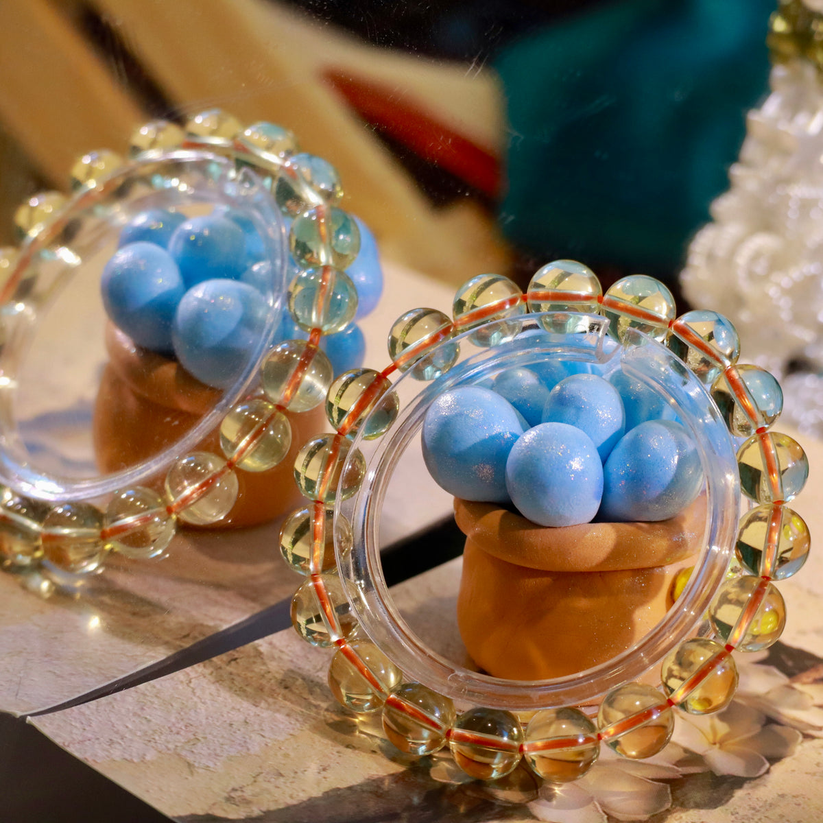 Natural Hign-Clarity Citrine Bracelet | 10mm Crystal Beads