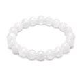 10mm Natural White Jade Bracelet,Stretch Beaded Bracelet