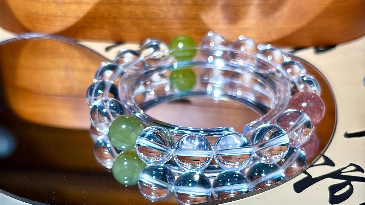 white crystal with xiuyan jade