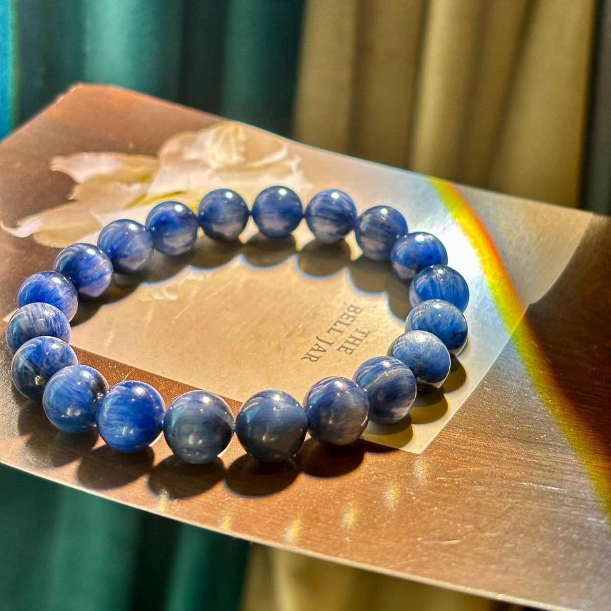 9–10mm Natural Blue Kyanite Gemstone Bracelet - DancingMotes