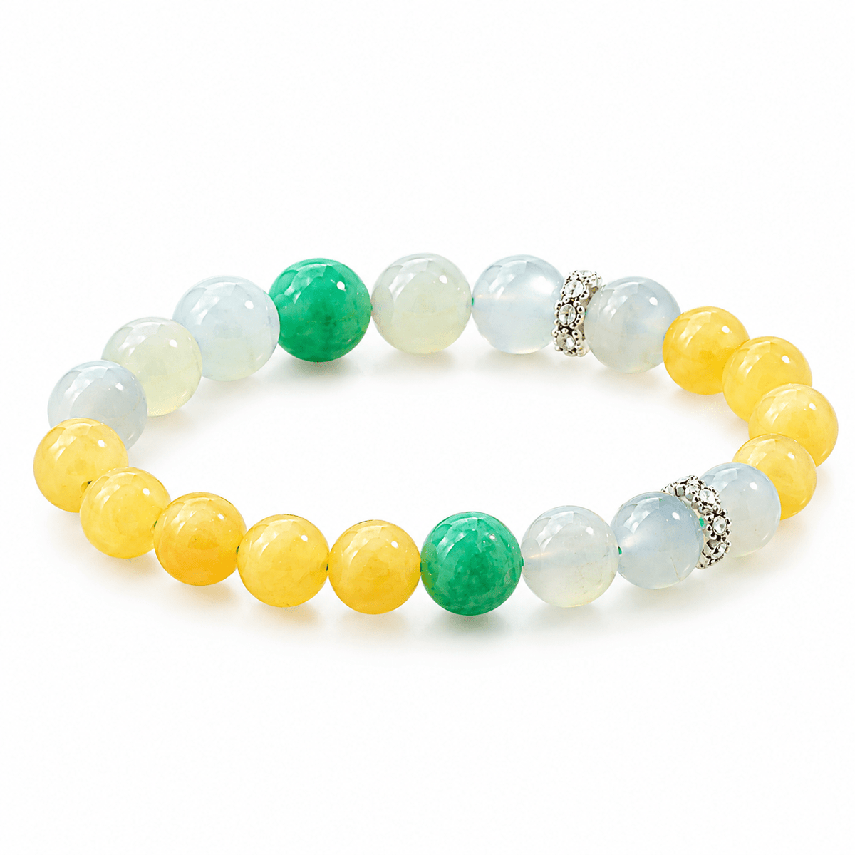 Natural Moonstone, Yellow Jade & Amazonite Gemstone Bracelet - DancingMotes